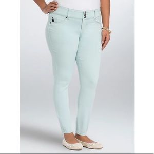 Torrid Mint Wash Jeggings Colored Jeans High Rise 14 Regular